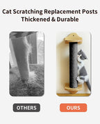 BNOSDM 4 Pcs M8 Cat Scratching Post Replacement Pole 15”x2.75” Cat Scratcher Posts Refill Sisal Scratch Part for Refurbishment Hemp Spare Cat Furniture Accessories Ash Black