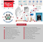Dog First Aid Kit for Hiking & Travel - Vet Approved Emergency Supplies - Pet First Aid Kit Guide, Tick Remover, Thermal Blanket & More - Compact Dog Hiking Gear for Camping, Hunting, Backpacking