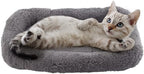 PETLESO Small Cat Bed Plush Cat Cushion, Small Cat Beds for Indoor Cats Fluffy Cat Mat for Small Cat Curl Sleep for Crate Carrier, Small 15" x 10"