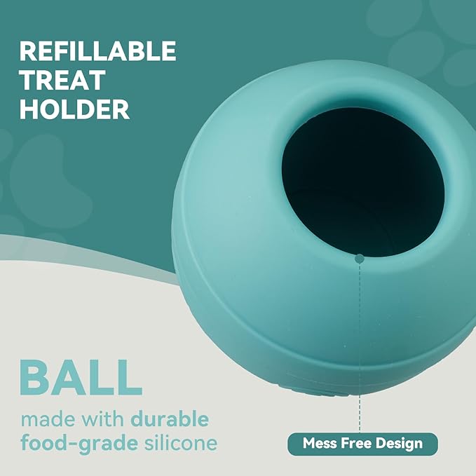 Long-Lasting Interactive Dog Lick Toy, Stuffable Dog Enrichment to Keep Dogs Busy, Wobbly Treat Dispensing Freezable Licking Toys, Food-Grade Safe (Teal Blue,M)