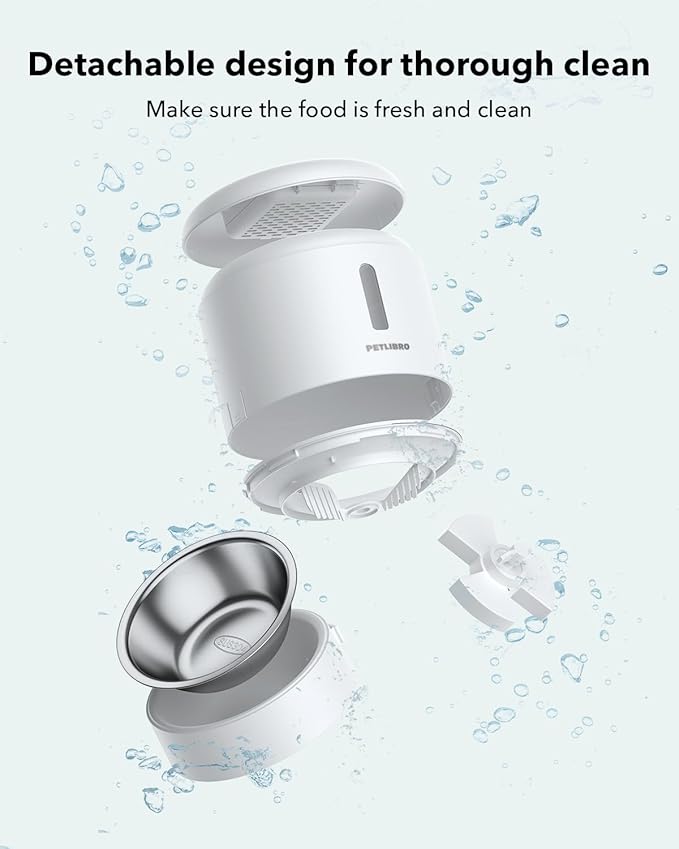 PETLIBRO Automatic Cat Feeder, Automatic Pet Food Dispenser with Freshness Preservation, Timed Dog Feeders for Dry Food, Up to 50 Portions 6 Meals Per Day, Granary White