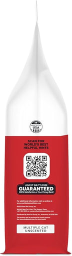 WORLD'S BEST CAT LITTER Multiple Cat Unscented, 32-Pounds - Natural Ingredients, Quick Clumping, Flushable, 99% Dust Free & Made in USA - Long-Lasting Odor Control & Easy Scooping