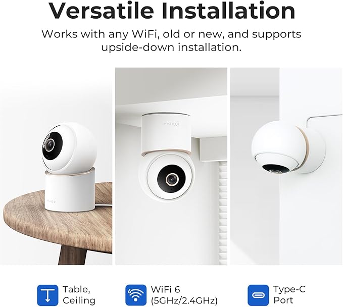 IMILAB C40 4K Indoor Security Camera, Room Camera for Kid/Baby/Pet, 5G WiFi Pan/Tilt Indoor Cam/Person Pet Track, Powerful AI Detection, Color Night Vision, SD/Cloud Storage, Easy Pairing, Plug in.