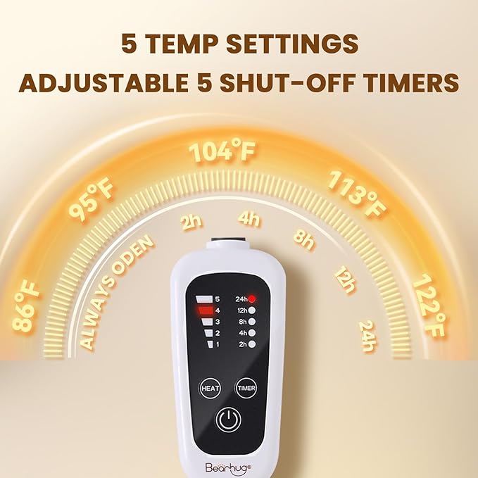 Bearhug Large Dog Heating Pad, Pet Heating Pad 35"×24"[Two Replaceable Cover] Adjustable Temperature Heated Cat Bed with Steel-Wrapped Cord, Waterproof and Chew-Resistant for Whelping Box for Dogs