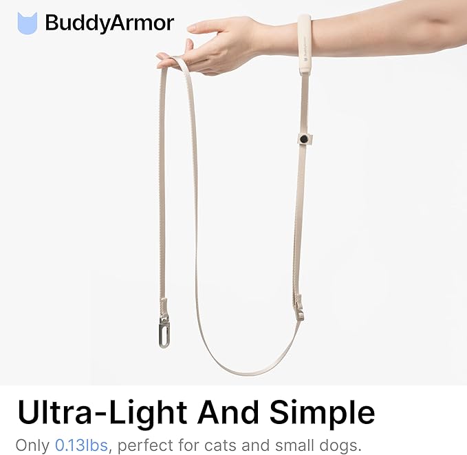 Cat Harness and Leash Set, Lightweight Escape Proof Cat Harness Leash with Padded Handle, Adjustable Cat Leash and Harness for Kitten Small Large Cats Walking Training (Linen, M)