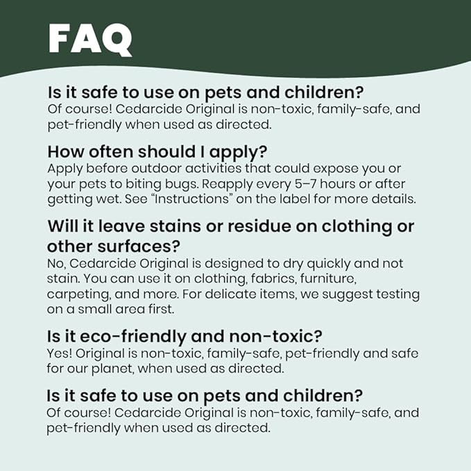 Cedarcide Original Bug Spray | Repel & Kill Fleas, Ticks, Mosquitoes, Mites, Ants & Chiggers | for use on People, Pets & Home | Natural Cedar Oil | Eco-Friendly | Small Size Kit