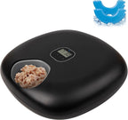 Rechargeable Automatic Timer Cat Feeder, Wet Food Auto Pet Food Dispenser for Small Dogs with Programmable Timer 8 oz per Meal, 5+1 Meals, Black