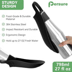 27 OZ Dog Water Bottle Portable Stainless Steel Convenient Pet Water Dispenser, Leak Proof Puppy Travel Water Bowl for Dog Outdoor Walking, Hiking, Perfect Size for All Dog Breeds, Black