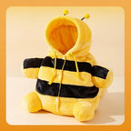 Cat Puppy Costume Winter Warm Outing Backpack Cute Bear Bee Design Anti-Escape Bag for Kitten Cat Small Dog (bee,Large)