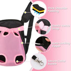 Dog Backpack Carrier, Thick Straps & Cushion, Pet Sling Front Backpacks for Small Medium Dogs 4-7 Lbs, Legs Out, Adjustable Wearable Puppy Chest Travel Bag, Easy-Fit for Hiking/Walking/Camping