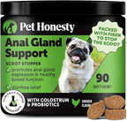 Dog Scoot Stopper - Complete Anal Gland Support with Fiber, Prebiotics & Probiotics - No Scoot for Dogs (90 ct)