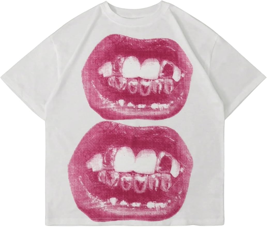 Floerns Women's Graphic Short Sleeve T Shirts Y2k Round Neck Streetwear Tee Shirts