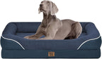 Washable Orthopedic Large Dog Bed - Removable Waterproof Cover with Bolster Machine Washable Extra Large Dog Bed Foam Support XL Large Big Pet Dogs Beds