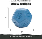 Barkbox Roll and Play Die Dog Toy, Natural Rubber, Treat Dispensing, Toss & Tumble Fun with Wacky Bounce - Dog Toy for Aggressive Chewers