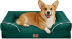 Comfort Expression Medium Dog Beds Waterproof Orthopedic Foam Dog Sofa Beds for Medium Large Dogs Comfy Pet Bed with Washable Removable Cover & Non-Slip Bottom(Medium,Emerald)