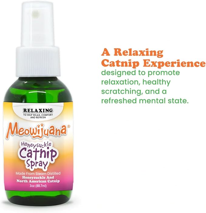 Meowijuana Catnip & Silvervine Spray Trio - 3 oz | High Potency Formula | Natural Formula for Pet Owners & Multi-Cat Households | Enhance Playtime & Relaxation | Perfect for New Cat Owners