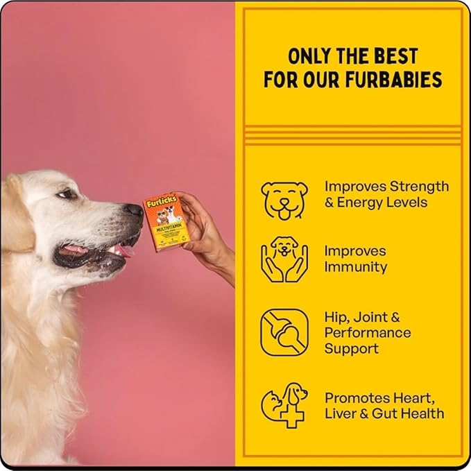 Multivitamin for Dogs & Cats | Vitamins C, K2, B, D, A, Omega, Calcium & Zinc for Growth & Development, Heart, Liver & Joint Health, Performance & Immunity (30 Oral Dissolving Strips)