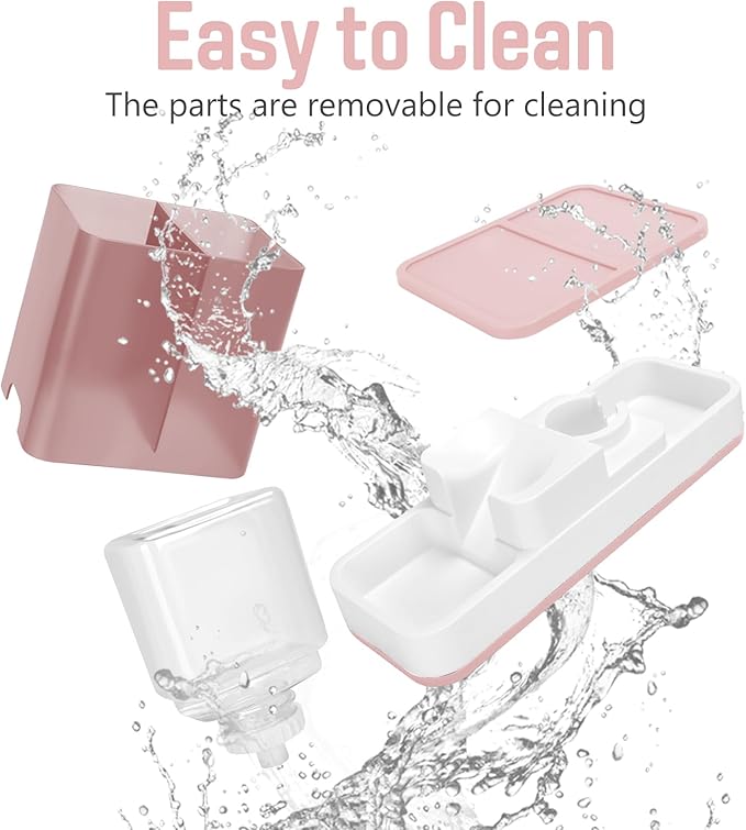 Automatic Small Pet Feeder and Water Dispenser, 2 in 1 Gravity Cat Auto Cat Small Medium Dog Feeder and Waterer Set Dish for Puppy Kitten Pets (Pink)