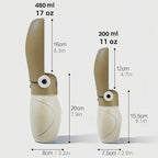 Dog Water Bottle Portable Puppy Travel Foldable Water Bottle Leak Proof Water Dispenser for Pet Cats Walking Hiking Travel Food Grade Plastic-Khaki 16 oz