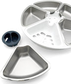 Cat Mate C500 5 Bowl Digital Timer-Controlled Automatic Pet Feeder - 5-Meal Feeder with Stainless Steel Bowl and Ice Packs, Wet or Dry Food, 5 Meals Up to 0.73 lb Each, White