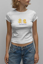 Y2k Womens Graphic Baby Tee Slim Fit Short Sleeve Crop Tops Funny Letter Animal Print Shirts 90s 2000s Streetwear