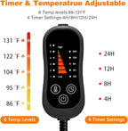 Pet Heating Pad, Adjustable Temperature Heated Dog Bed with Timer, Outdoor Waterproof Heated Pad with Anti-Chew Cord, Overheat Protection Warming Mat for Small and Medium Dogs (M:15.7"x27.6")