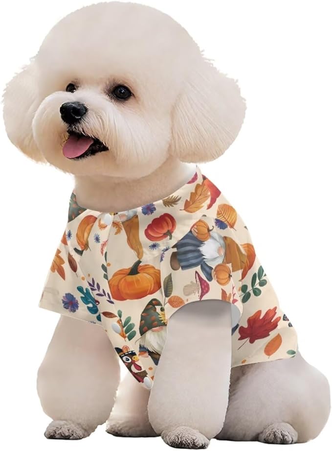 Turkey Dog Shirt for Medium Dogs Cute Puppy Cat Polo T-Shirt, Soft Pet Thanksgiving Clothes Boy Girl Outfit for Dogs & Cats Lightweight Pet Shirt for Birthday & Outdoor Apparel