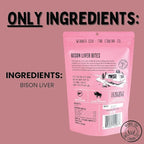 Winnie Lou Bison Liver Bites Dog Treats – Single Ingredient, Human Grade, Limited Ingredient Training Treats for Small, Medium & Large Dogs, Made in USA (1 Pack)