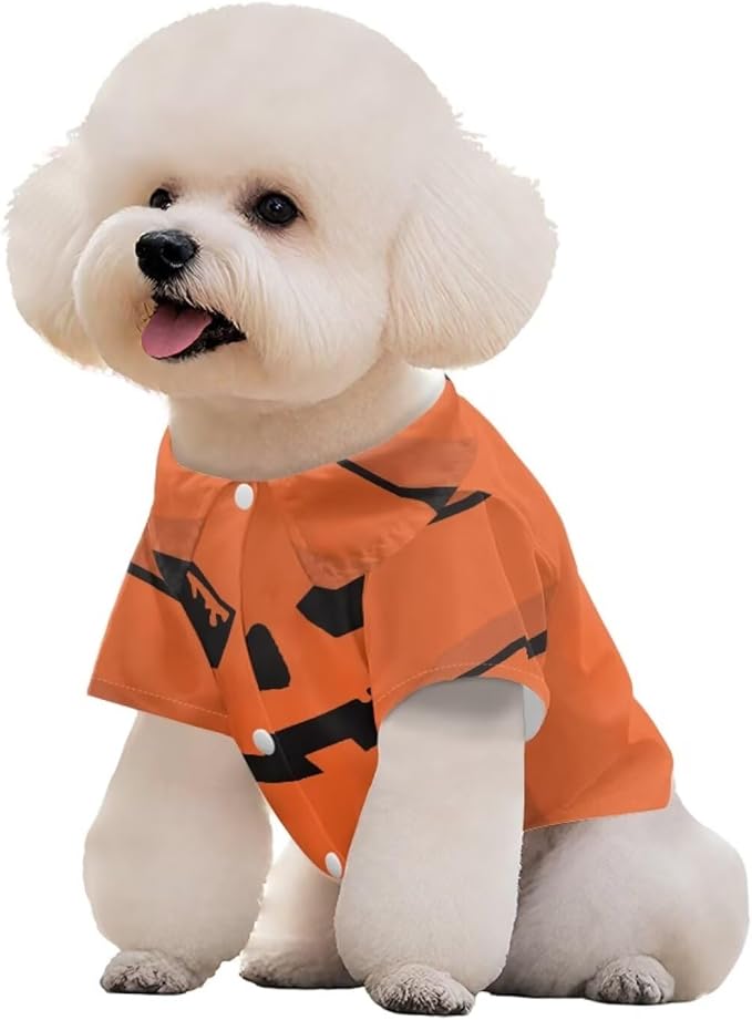 Pumpkin Dog Shirts for Small Dogs Funny Halloween Costumes for Dogs Breathable Chihuahua Clothes for Girl Boy Lightweight Yorkie Puppy Clothes Outfit Cat Vest for Luau Party Beach