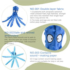 OUANGANC Octopus Dog Squeaky Toy No Stuffing Crinkle Paper in Legs for Small, Medium, and Large Breeds, Durable Puppy Chew Toys for Aggressive Chewers