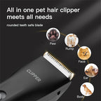 Prowerful Home Professional Dog Grooming Kit Clipper Low Noise USB Rechargeable Gifts for Dog Cat Black,TS006