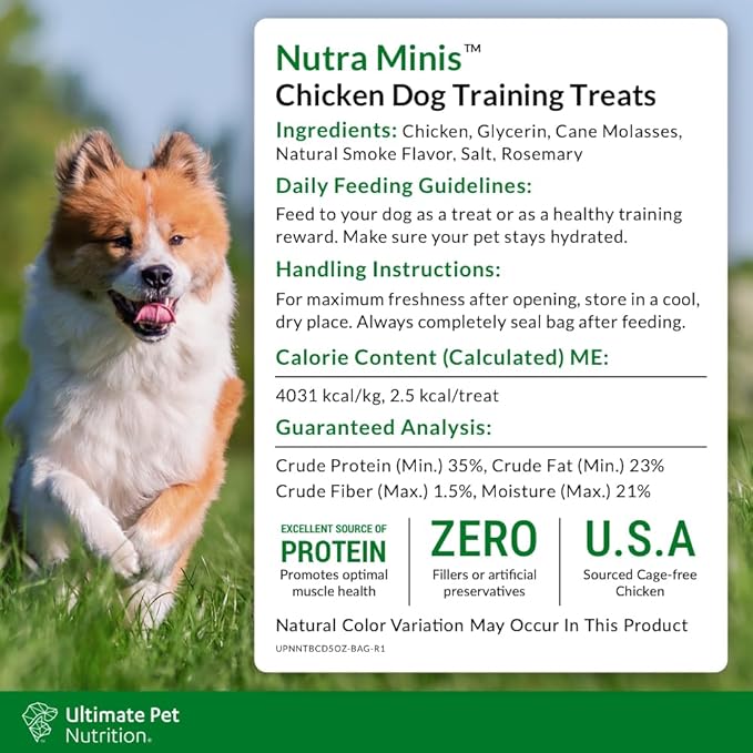 ULTIMATE PET NUTRITION Nutra Minis Dog Air-Dried Training Treats (5 oz) (Chicken)