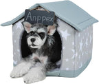 ANPPEX Small Dog House Indoor,M Size Indoor Dog House for Small Dogs and Cats,Covered Dog Bed with Cushion,Grey