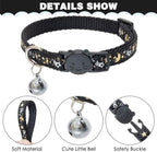 PAWCHIE Cat Harness with Leash and Collar Set - Escape Proof Adjustable H-shped Cat Harness with Star and Moon Pattern Glow in The Dark for Kitty Outdoor Walking