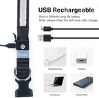 Pceotllar Rechargeable Led Dog Collar - Automatic 7-Color Changes, Water Resistant for Night Walking, Bright Glow (Black, S)