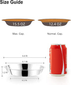 VENTION Small Shallow Cat Food Bowls, Outer Dia. 6.6 in Whisker Fatigue Cat Bowl, Stainless Steel Cat Food Dish for Indoor Cats, Set of 4 Replacement Cat Bowls for Raised Station(15.2 Fl.oz)