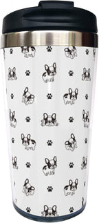 French Bulldog Paws Travel Coffee Mug with Filp Lid, Stainless Steel Insulated Tumbler Cup 13 Oz, Thanksgiving Birthday Christmas Gift for Men Women Dad Mom Sister Friend Bestie Dog Lover