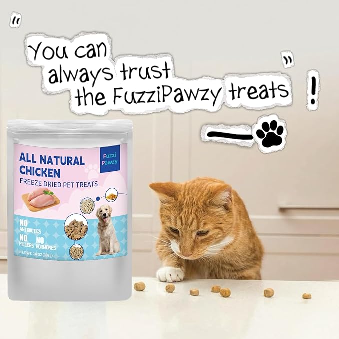 Freeze Dried Chicken Healthy Training Treats Toppers for Pets, Single Fresh Raw Ingredient, Organic, Pure Balance, Natural, Grain Gluten Filler Free, Snacks, Dogs Cats (14oz)