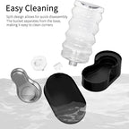 RIZZARI Automatic Pet Waterer, Gravity Stainless Steel Water Dispenser, 100% BPA-Free, Large Capacity Water Feeder for Cats and Small and Medium-Sized Dogs (Jet Black, 9L)