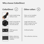 Airtag Dog Collar, CollarDirect, Reflective Dog Collar for Apple Air Tag for Large, Medium, and Small Dogs, Black, Size L