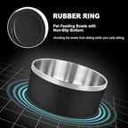 LIHONG Stainless Steel Dog Bowls for Large Dogs,Dog Food Water Bowls with Non Slip Rubber Bottom,Pet Feeding Bowl,Double Wall Insulated,Rustproof(64oz,Black)