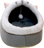 Cat Beds for Indoor Cats, Modern Cat Bed Cave with Cover and Soft Removable Pillow, Calming Pet Bed with non-slip bottom