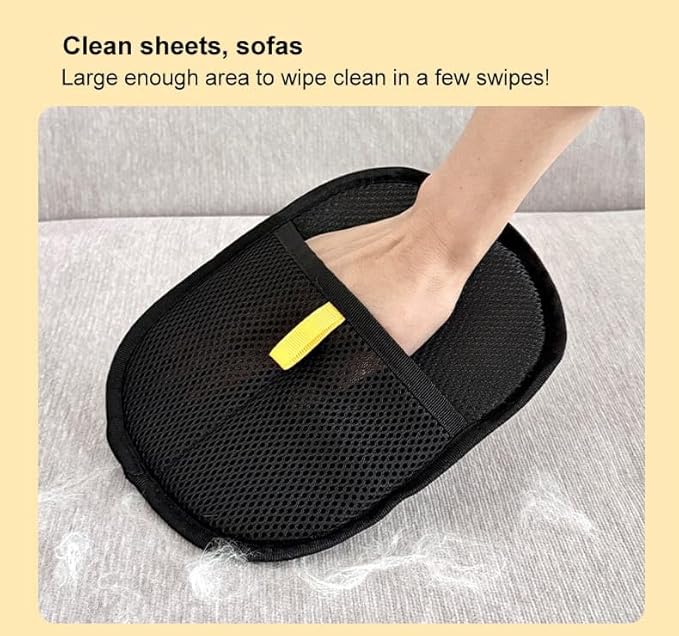Pet Hair Removal Gloves for Cats & Dogs, Reusable Electrostatic Grooming Tool for Furniture, Carpet, Car Seat