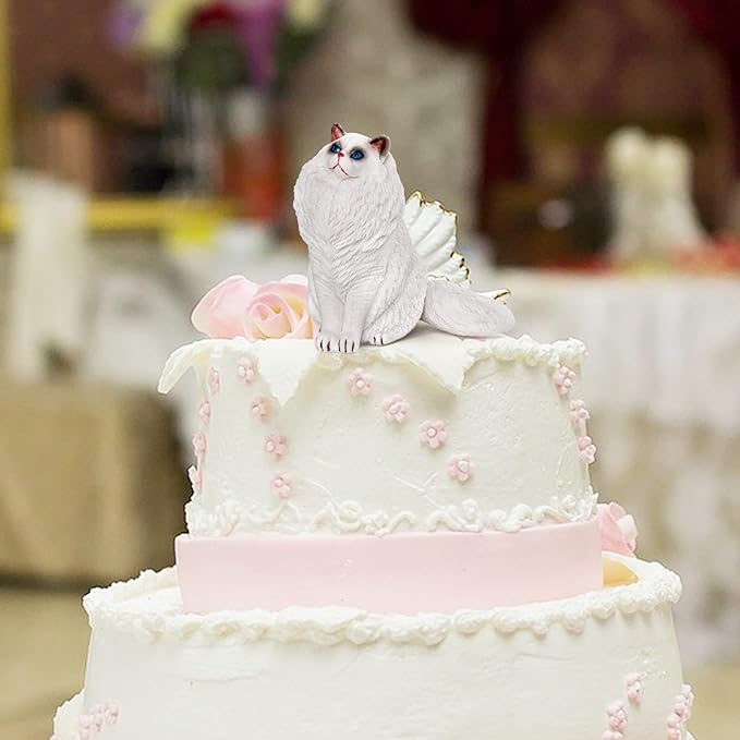 Ragdoll Cat Figurine Big Cat Animal Action Figure Cat Toy Cat Model Figure for Party Supplies Desktop Decoration Cake Toppers Collection Toys for Boys Girls Kid Toddlers