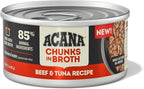 ACANA Chunks in Broth Wet Cat Food Beef & Tuna Recipe 3oz Cans (12 Count)