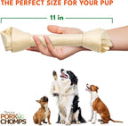 Pork Chomps Baked Pork Skin Dog Chews, 11-inch Knots, 4 Count