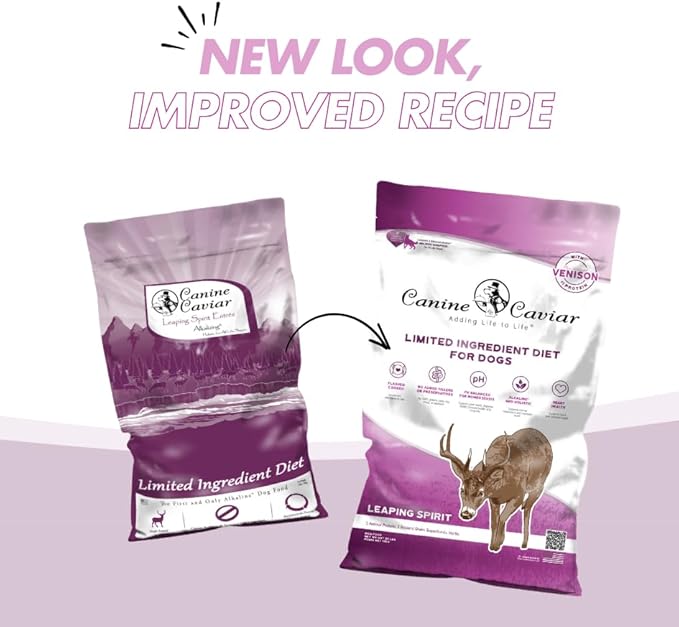 Canine Caviar - Leaping Spirit: Venison & Pearl Millet Alkaline Dry Dog Food, Limited Ingredients, Gluten-Free, Based on Science & Research, Veterinary Alternative Diet (22 Pound Bag)