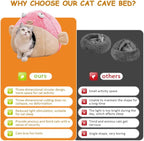 Cat Beds for Indoor Cats - Cat Bed Cave with Removable Washable Cushioned Pillow, Soft Plush Premium Cotton No Deformation Pet Bed, Lively Pufferfish Cat House Design, Pink, Multiple Sizes(M)