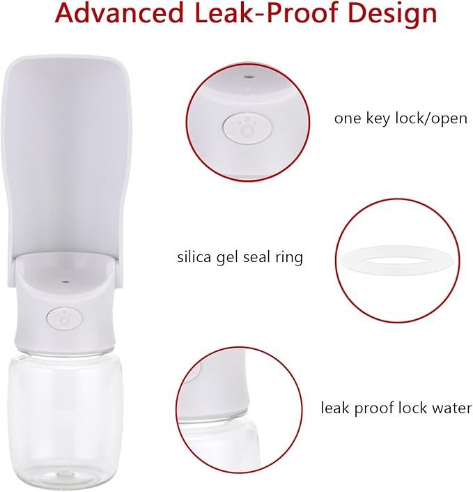 Portable Pet Travel Water Bottle 350 ml, Lightweight Portable Dog & Cat Drinking Dispenser