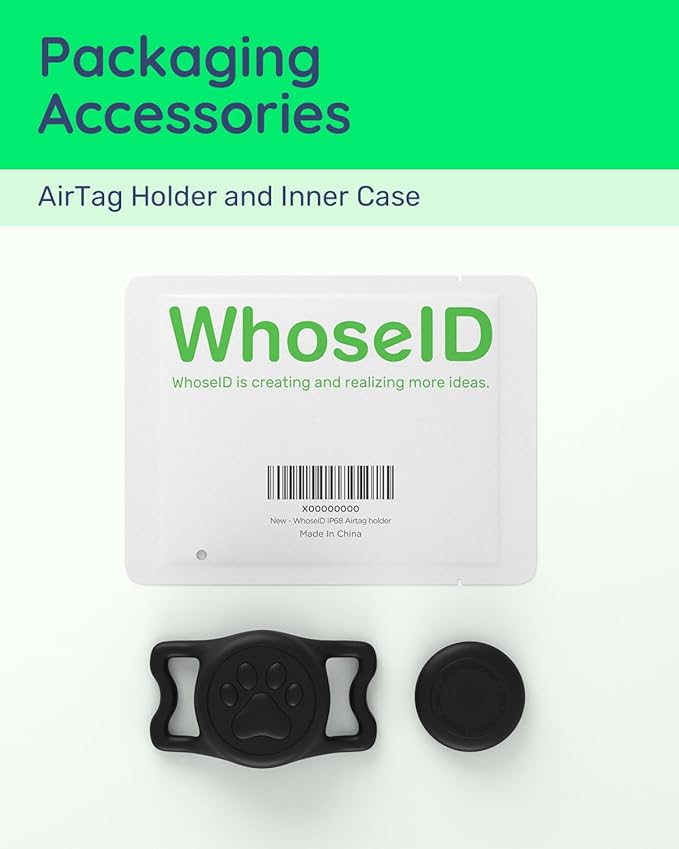 IP68 Waterpoof Dog Air tag Holder, Stretchy Silicone Full Body Covered Apple Air Tag Holder for Dog Cat Collar Fit All Width Collar (Black1, 1 Pack)